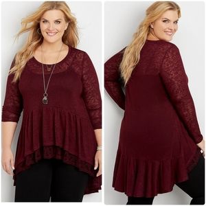 Maurices Wine Ruffle hi lo High Low